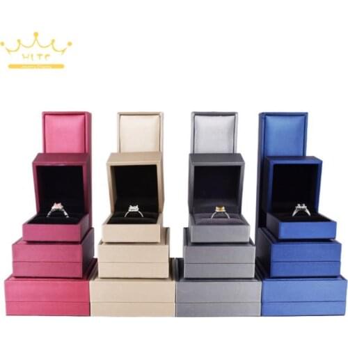 Pu Brushed Leather Jewelry Display Box Jewelry Packaging Box Proposal Ring Box Necklace Bracelet Collection Box