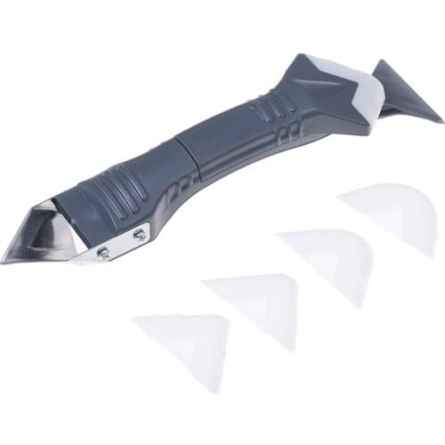 Silicone Trowel Scraper Caulk Sealant Spreader Spatula Cement plaster Cleaner Construction Tool Remover Set Interchangeable pads