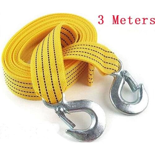 3 Tons 3Meter Flsorescence Universal Car Tow Cable Towing Strap Rope Truck Pulling Rope with Wrought Iron Hook