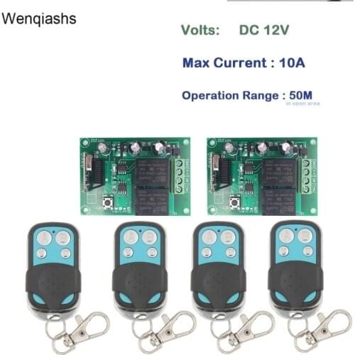Wenqia Switch DC 12V 10A 2CH Remote Control Wireless Receiver Relay Module for rf 433MHz Remote Change Current Direction / Motor