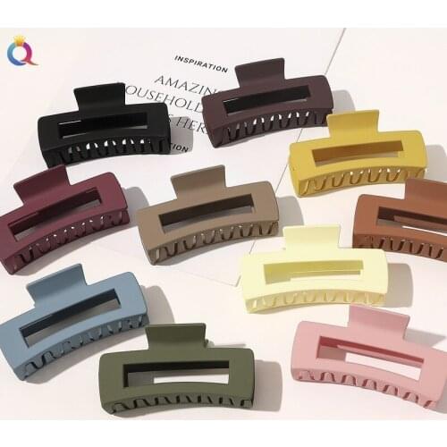 Hair Claw Clip For Women Big Small Solid Leopard Cross Plastic Hair Clips Female Back Top Headbands Girls Hair Accessories