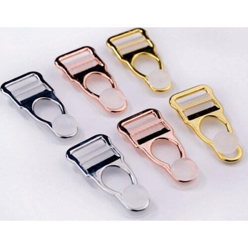 Free shipping 10pcs / lot high quality nickel plated alloy suspender clip garter belt clips 12mm Women Plastic Leg Garter Grips