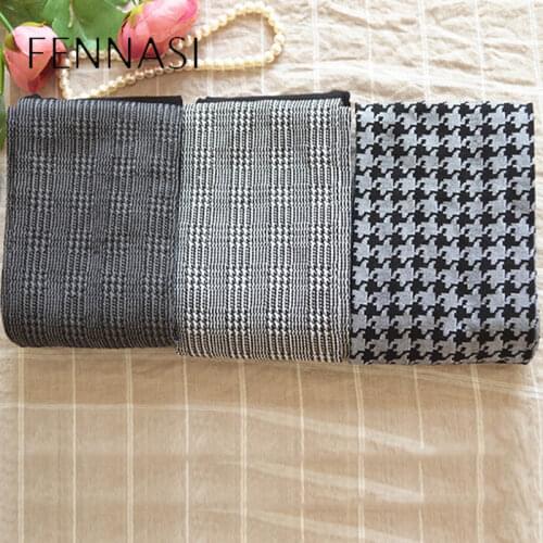 FENNSAI Houndstooth Graffiti Women Tights Women Patterned Print Fashion Pantyhose Autumn Thick Vertical Stripes Slim Pantyhose