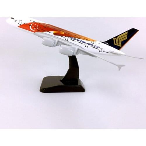 18CM aircraft Model 1:400 Airbus A380 Hobby Singapore airplane plane alloy static solide with base collectible display toy colle