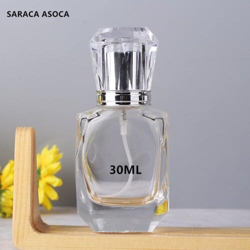 15pcs/lot 30ml Glass Spray Perfume Bottle Refillable Empty Cosmetic packaging Bottle Silver Automizer Big Capacity