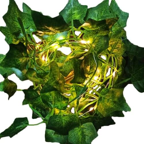 2m Artificial Ivy Vine Rattan Hanging Garland LED Light String Decorative Lamp Wedding Christmas New Year Decorations 2021