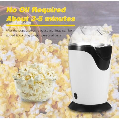 300ML Mini Electric Hot Air Popcorn Maker Popcorn Popper Machine with Measuring Cup Top Cover Low Fat No Oil Needed