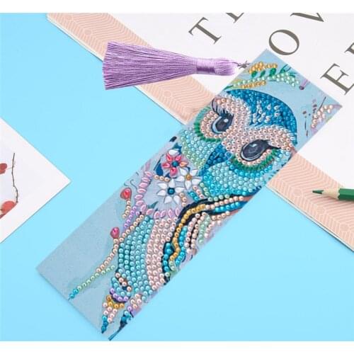 5D Bird Owl Diamond Painting Bookmark Diamond Embroidery Craft Tassel Book Marks for Books Christmas Gifts