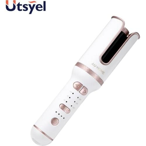 Automatic Hair Curling Iron Rotating USB Rechargeable Professional Hair Curler Cordless Portable Hair Styling tool LED Display