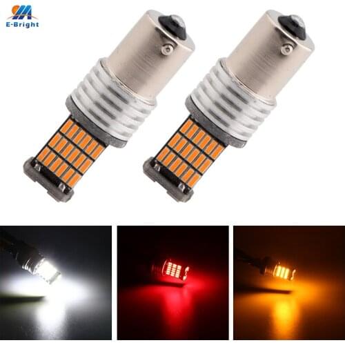 2PCS 1156 BA15S 7506 1141 1003 LED Car Bulbs for Turn Signal Tail Rear Back up Light P21W Canbus Error Free Auto White Amber Red