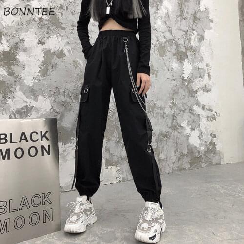Cargo Pants Women Chic Large Size 4XL BF Style Boyfriend All-match Casual Teens Streetwear Clothing Spring Fall Ladies Trousers