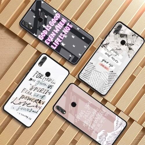 Bible quote Tempered Glass Phone Case For Huawei P20 P30 pro P40 lite Mate 20 30 pro 30 lite
