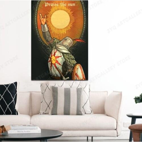 PRAISE THE SUN Canvas Decoration Prints Poster Pictures Home Decor Living Room Bedroom Art Painting Abstract Anime