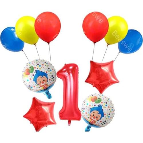 11pcs/set Plim Clown Foil Helium Balloons 40inch Number Air Globos Kids Birthday Party Baby Shower Decorations Kids Toys Gifts