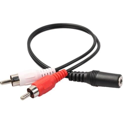 3.5mm Stereo Female To 2 Male RCA Jack Adapter Aux Y Audio Splitter Cable S1M5
