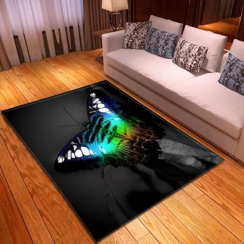 Colorful Butterfly Pattern Carpets Cartoon 3D Printed Kids Room Play Area Rug Child Bedroom Crawl Mats Cute Children Game Carpet