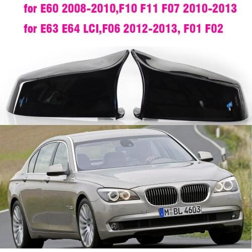 Rearview Mirror Cover Cap Carbon Fiber / Black for BMW 5 6 7 Series E60 E61 E63 E64 F01 F02-F04 F06 F07 F10 F11 F12 F13