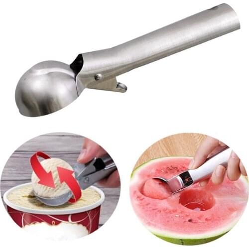 Stainless Steel Ice Cream Scoop Fruit Ice Ball Maker Candy Bar Accessorizes Ice Cream Spoon Kitchen Gadgets