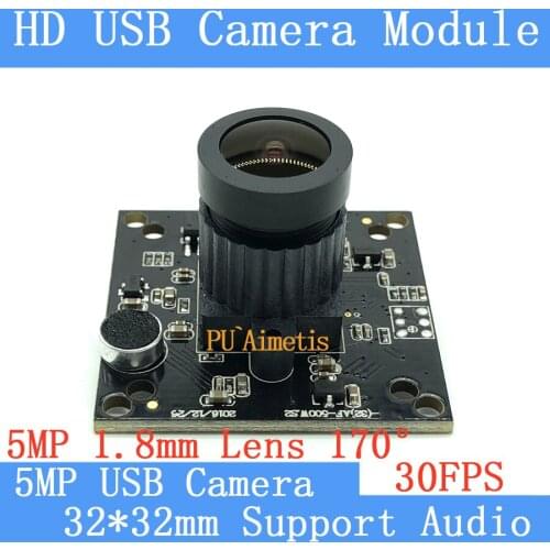 PU`Aimetis HD Mini Surveillance cameras 1080P HD 170-degree wide viewing angle 5MP 30FPS USB2.0 CCTV camera module Support audio
