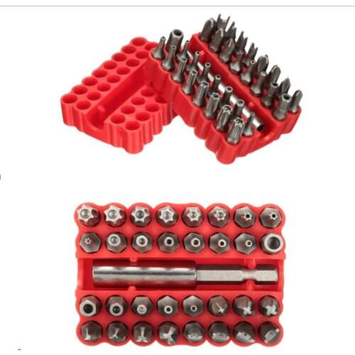 33pcs/ Set Screwdriver Heads Set Professional Screwdriver Bit Hole Hollow Carbon Rod Torx Hex Bit Set With Hexagonal Wrench