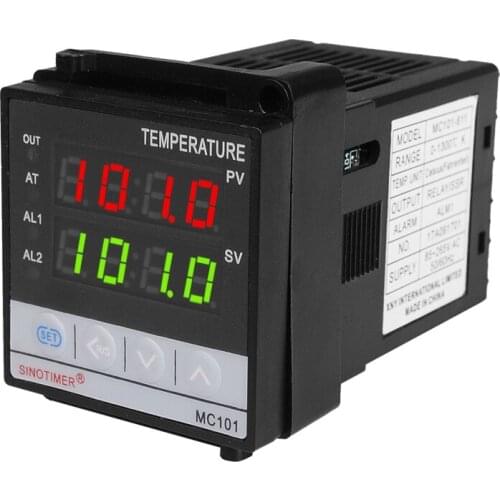 One Pack of 2 PCS Fahrenheit Short Shell Input PT100 K Thermocouple Digital PID Temperature Controller SSR Relay Output