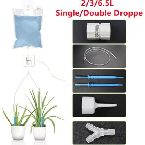 2/3/ 6.5L Double Dropper Tourist Home Automatic Watering Bag Set Potted Plant Watering Artifact Dripper Water Seepage Bag Set