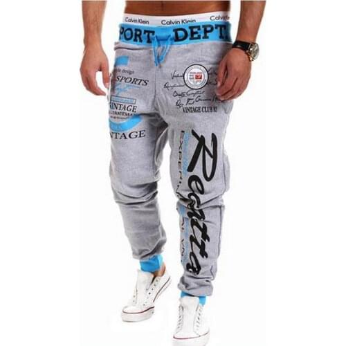 NEW 2020 Outdoor Digital Letter printing Loose Sport Fitness Jogging GYM Running pants Men Draw string hip hop Sweatpants