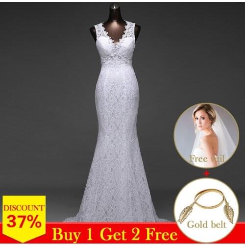 New V_neck and beautiful sexy backless mermaid Wedding Dresses 2020 vestidos de noiva robe de mariage bridal dress