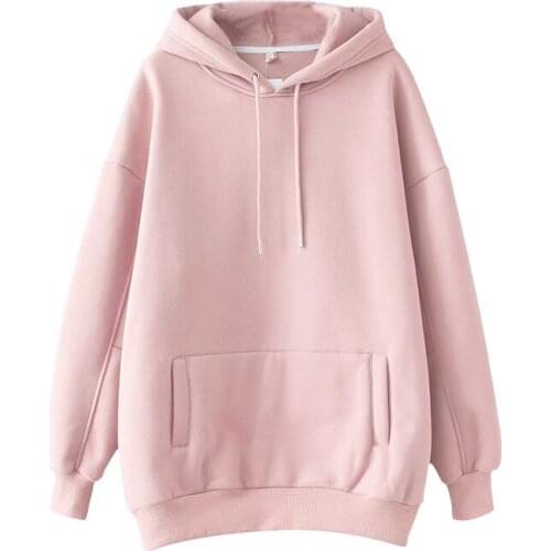 Casual Solid Hooded Hoodies Women Batwing Long Sleeve Plus Size Sweatshirts Autumn Pullover Pure Fashion Tops