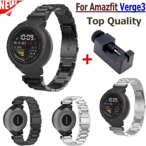2 In1 Strap for Xiaomi Huami Amazfit Verge 3 Watch Band Stainless Steel Wristband Bracelet for Amazfit Verge Watchband with Tool