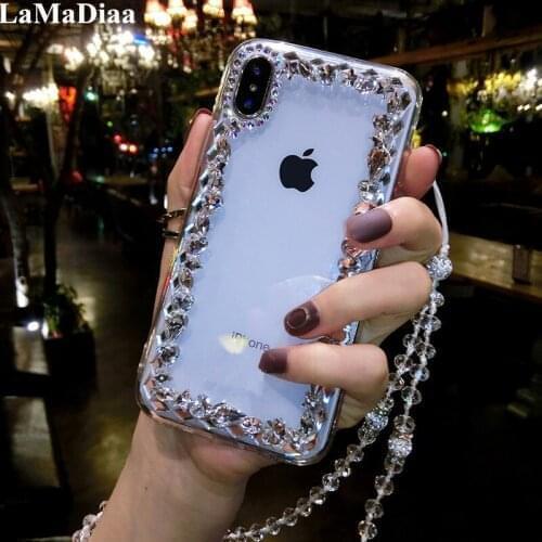 LaMaDiaa Luxury Glitter Bling Rhinestone Phone Case For Xiaomi mi 5S 6 8 Lite 9 SE 5X 6X A2 MAX2 MAX3 MIX3 Diamond Shell Cover