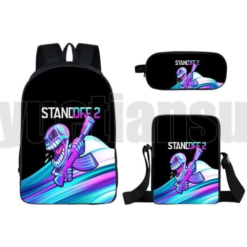 Hot Shooting Games Backpack Standoff 2 Backpack Anime 3D Print Cute 16 Inch Bagpack 3 Pcs Set School Bag for Teenagers Harajuku