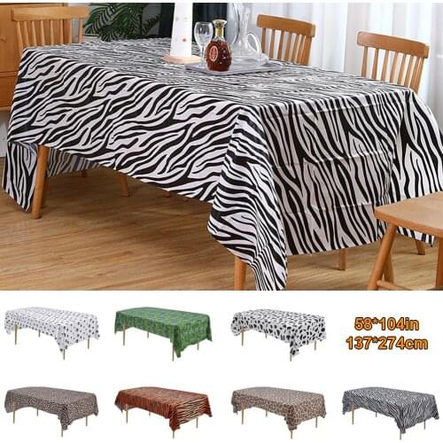 Animal Theme Printed Tablecloth Safari Table Cover Disposable Waterproof Oil-proof Table Cloth Party Decor Supplies 173x274 CM