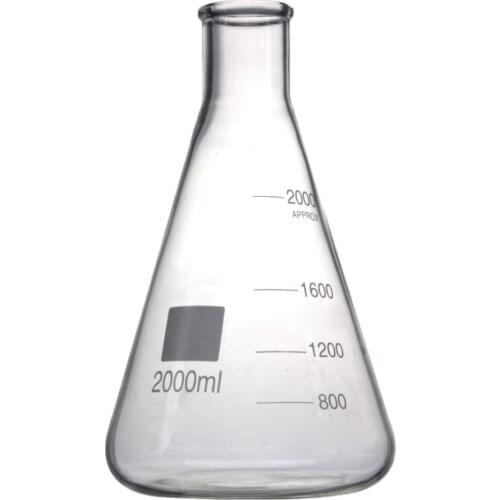 2000ml,Glass Erlenmeyer Flask,glass conical flask,2L,Narrow neck,borosilicate glass