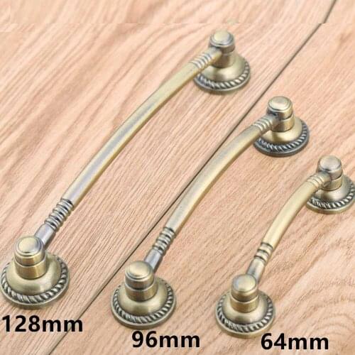 128mm vintage bronze kitchen cabinet dresser door handles 64mm antique brass cabinet drawer pull knob 5" retro furniture handle