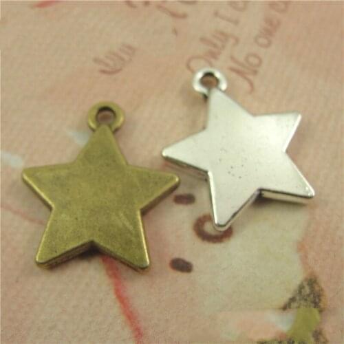 Vintage star shape Pendants alloy Charms antique bronze Silver bag bracelet diy Jewelry fingdings factory wholesale 100pcs 8721A