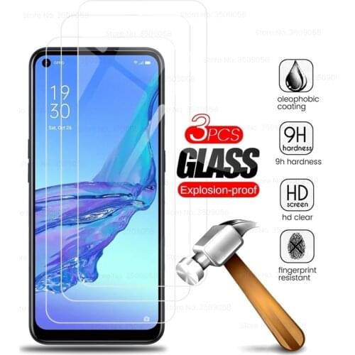 Orro Reno 4 Lite Glass 3PCS Protective Glass For Oppo A5 A9 A52 A72 A92 A53 A53s A31 A91 2020 Screen Protectors Armor Safty Film