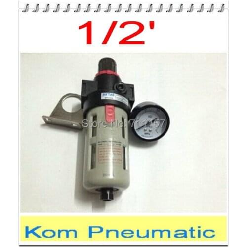 1/2" bsp BFR-4000 Source Treatment Unit Pneumatic Air Filter Regulator With Pressure Gauge + Cover BFR4000