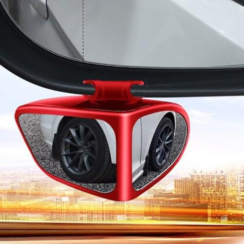 1pc Car Reversing Round Mirror Front And Rear Wheel Auxiliary Rearview 360 Degree 10.5x6.5cm