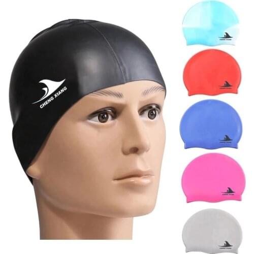 1Pcs New Waterproof Elastic Silicone Swimming Hat Women Unisex Long Hair Bathing Cap Swimming Cap Stretch Drape Swim Pool Sport