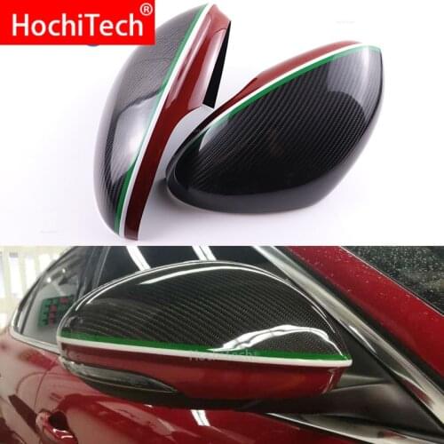100% genuine carbon fiber mirror cover carbon fiber side mirror cover cover shape For Alfa Romeo Giulia 2015 - 2019