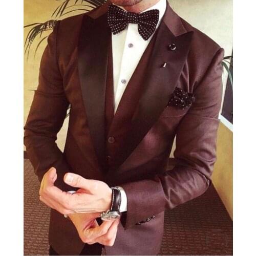 2020 Groom Tuxedos Groomsman Suits Mans Suits For Wedding Dinner Suits Prom Dress Best Men Wear Three Pieces(Jacket+Pants+Vest)
