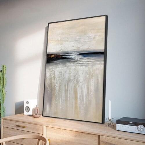 Abstract Living Room Decorative Painting Modern Simple Handmade Oil Painting Custom Bedroom Hanging Painting Vertical Painting