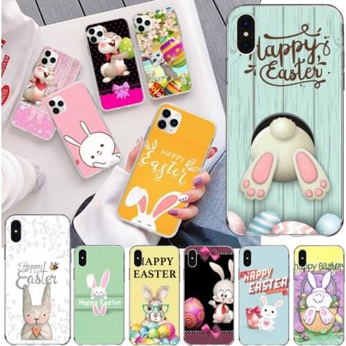 Lovely Easter Bunny Easter Eggs Phone Case For iphone 12 11 Pro Max Mini XS Max 8 7 6 6S Plus X 5S SE 2020 XR Silicone Soft