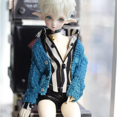 D03-P432 children toy BJD DD SD MSD 1/6 1/4 1/3 dolls clothes blue Cardigan T-shirt 1pcs