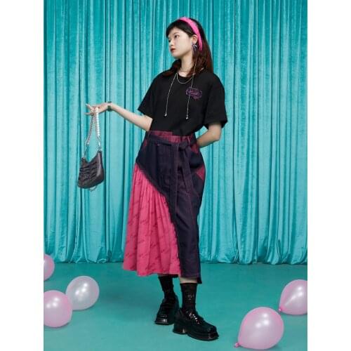 IRINACH439 Spring Summer 2021 Original Design New Arrivals Denim Patchwork Casual Long Dress Women