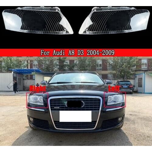 Car Headlight Shell Lamp Shade Transparent Cover Headlight Glass Headlamp Lens Cover For Audi A8 D3 2004 ~ 2009 Auto Lamp Case