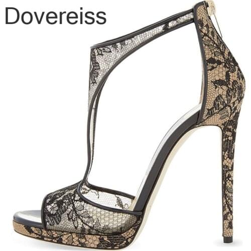 Summer Women Clear Heels Fashion Sexy New Narrow Band Party Shoes Stilettos Heels Back Zipper Consice Sandals Big Size 42 43