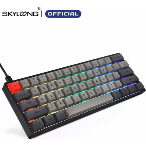 SKYLOONG SK61 60% Mini Mechanical Gaming Keyboard RGB Backlight Gamer Keyboard For Tablet Phone iPad USB Wired Detachable Cable