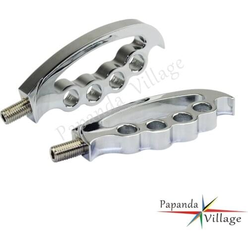 1pair Motorbike Chrome Aluminum Shifter Peg Footpeg Foot Rest for Harley Sportste Softail Dyna Road King Touring 8mm Bolt